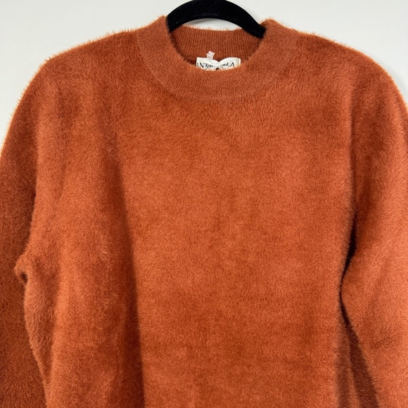 Antonella Italy Rust Brown Fuzzy Knit Sweater Women’s XL Cozy Fall Winter - Picture 3 of 10